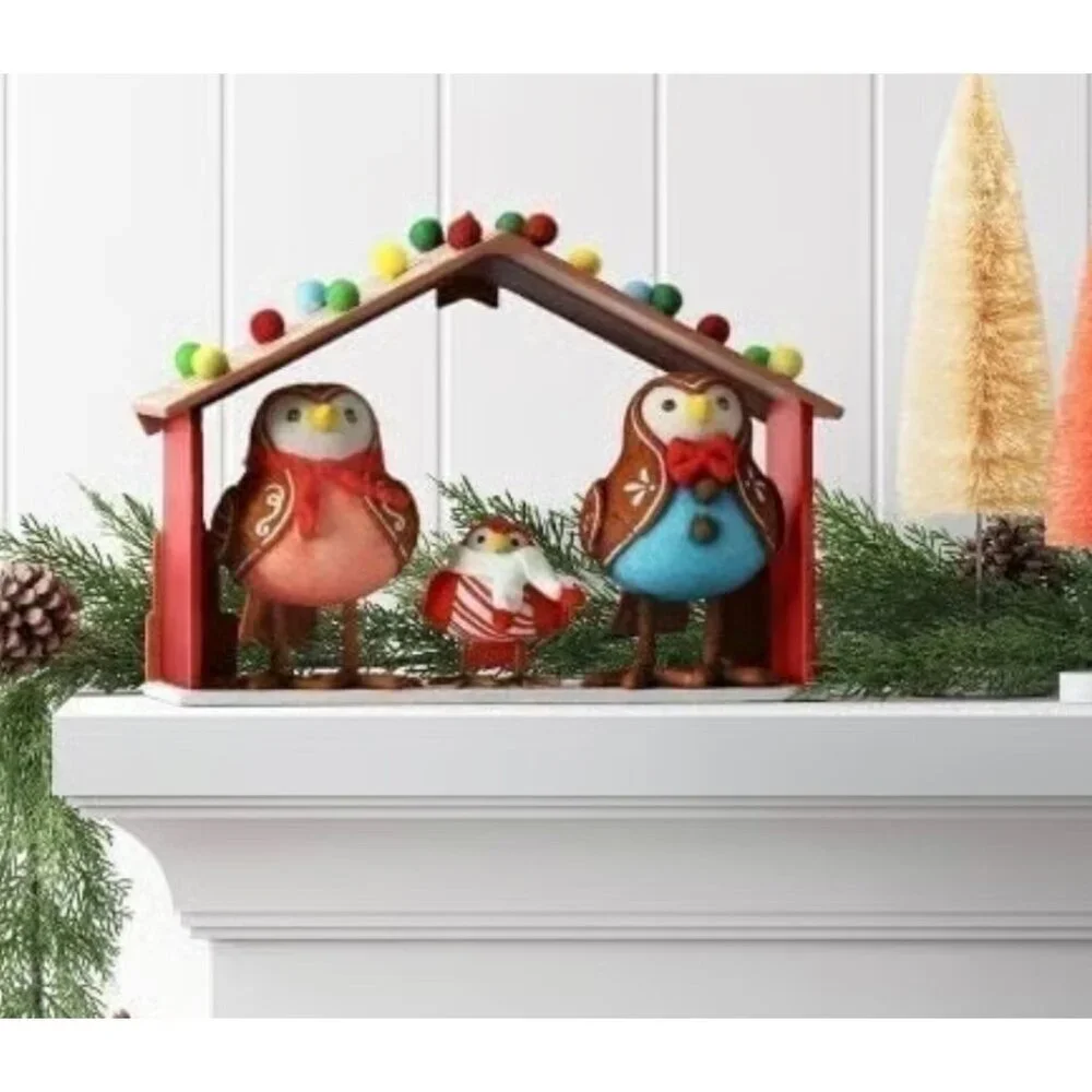 Target Wondershop Featherly Friends Gingerbread House Family Trio Holiday Decor